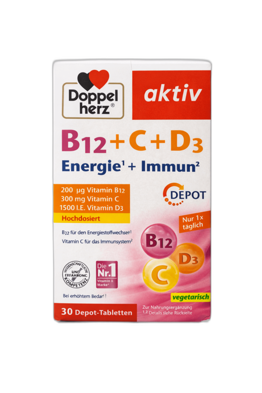 Doppel Herz Vitamin B12+C+ D3 Depot Tab 30S