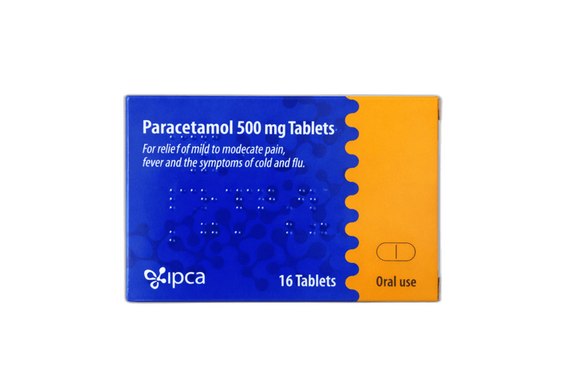 Paracetamol 500Mg Tabs 16S Ipca