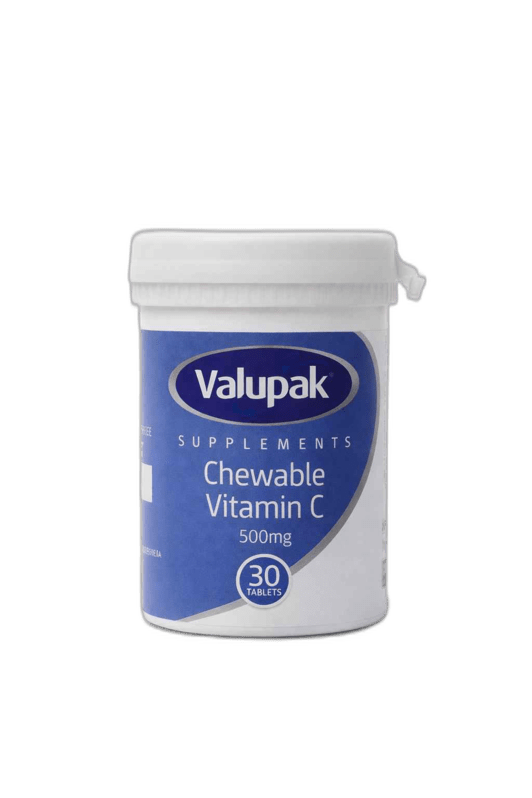 Valupak Chewable Vitamin C 500Mg Tab 30'S