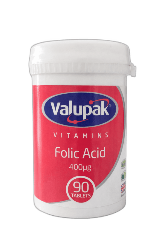 Valupak Folic Acid 400Mcg Tab 90\'S