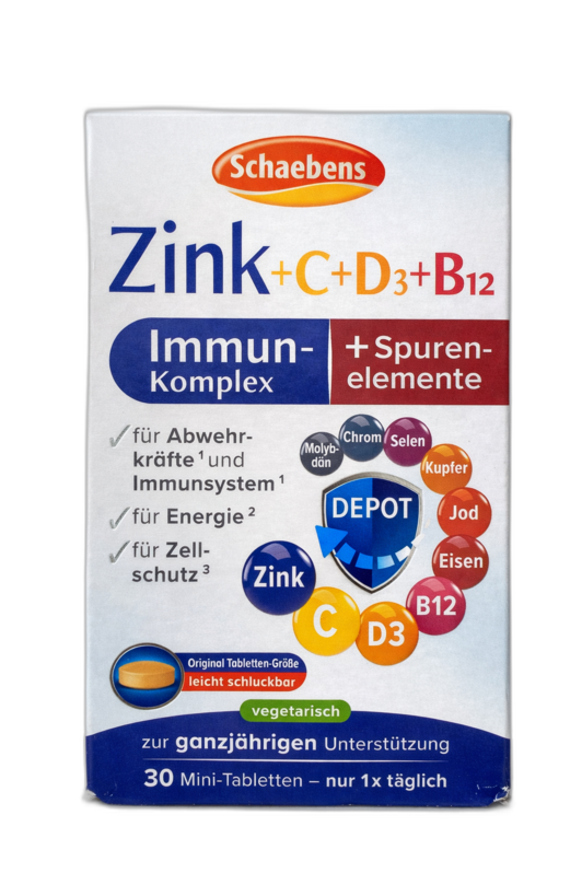 Schaebens Zinc+ Vitamin C+D3+B12 Tab 30S